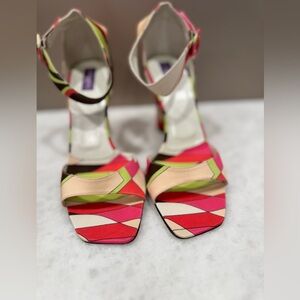 Emilio Pucci Multicolor Strappy Sandals